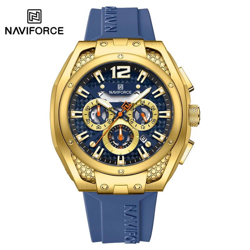 NAVIFORCE Relógio Masculino Quartzo Cronógrafo Data Automática Luminoso