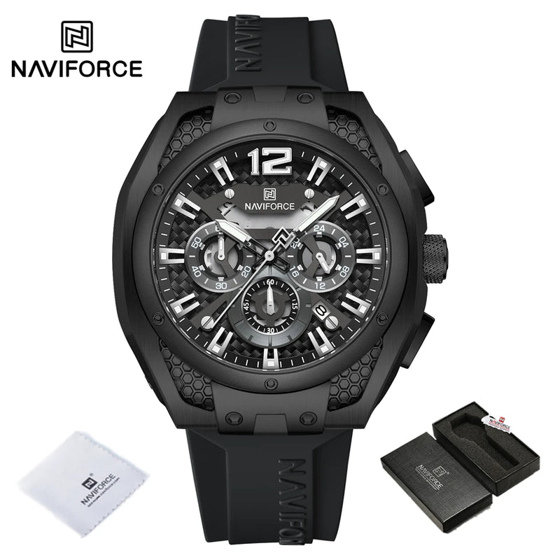 NAVIFORCE Relógio Masculino Quartzo Cronógrafo Data Automática Luminoso