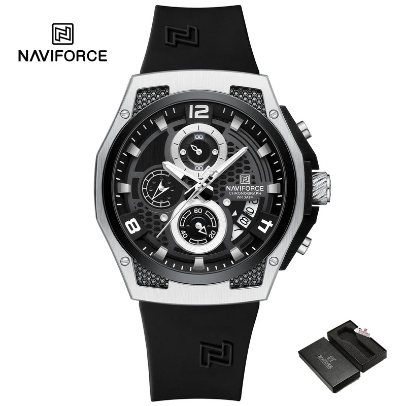 NAVIFORCE Relógio militar masculino de quartzo à prova d'água