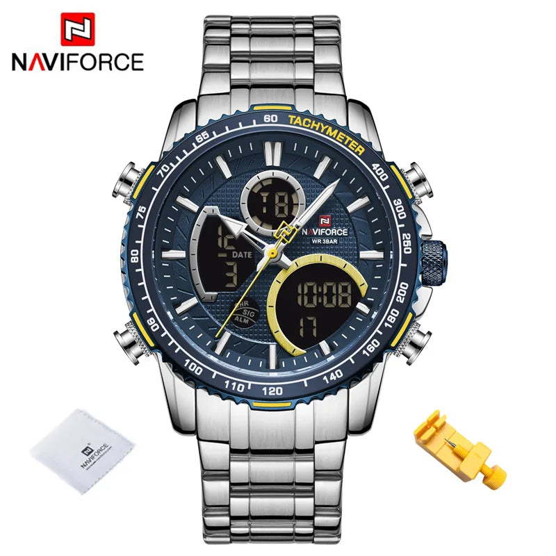 NAVIFORCE Moda Masculina Relógio de Luxo Marca Esportiva Cronógrafo Quartzo