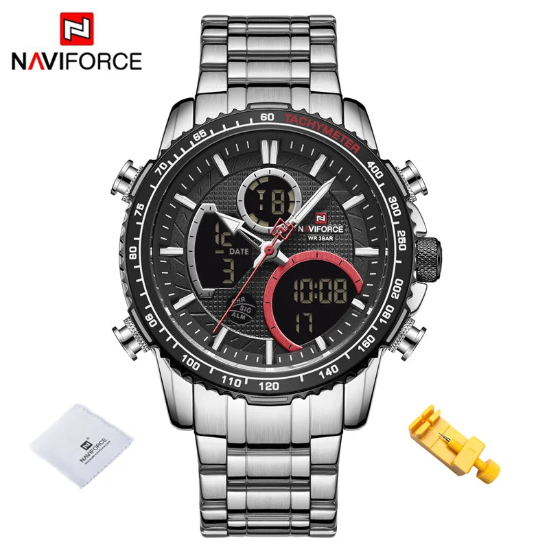 NAVIFORCE Moda Masculina Relógio de Luxo Marca Esportiva Cronógrafo Quartzo