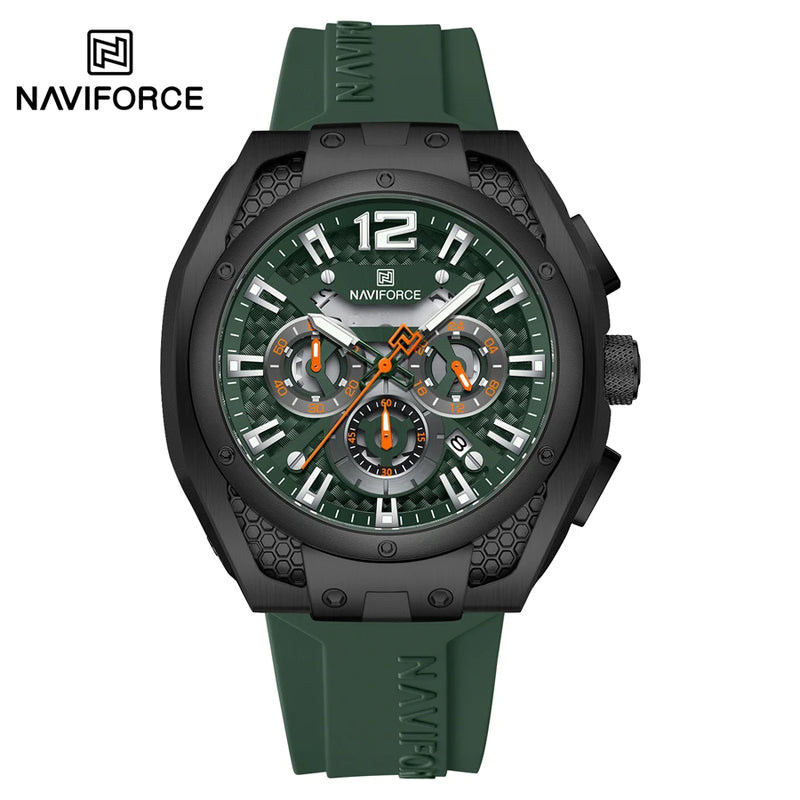 NAVIFORCE Relógio Masculino Quartzo Cronógrafo Data Automática Luminoso