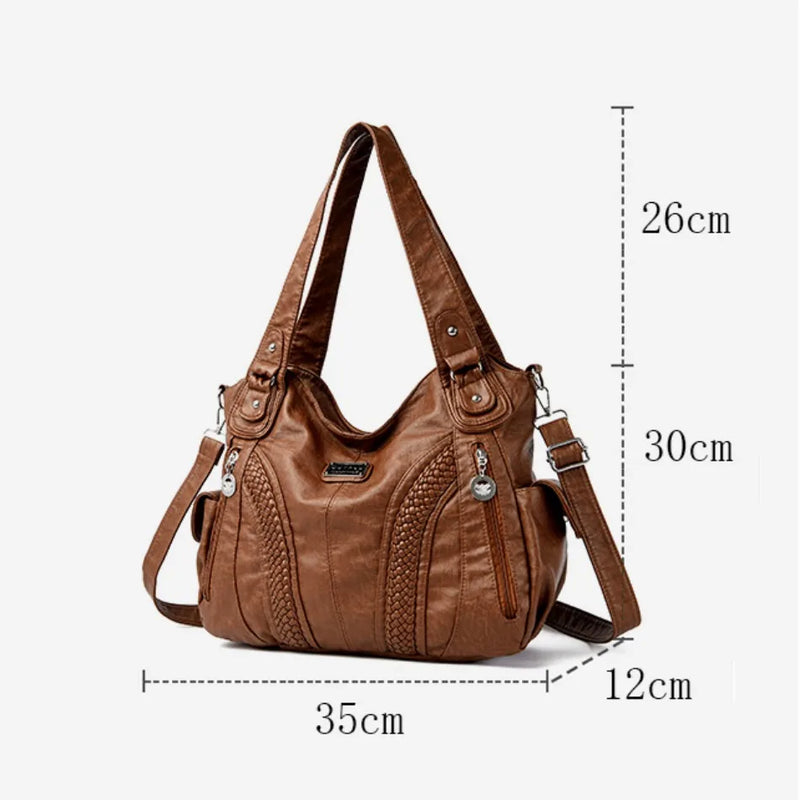 Bolsa de luxo feminino de grande capacidade macio