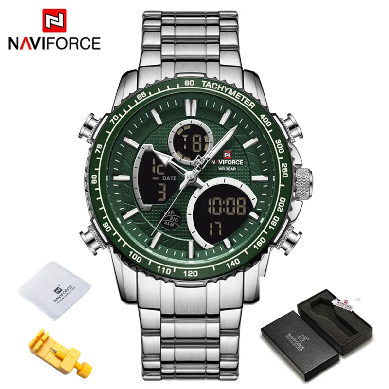 NAVIFORCE Moda Masculina Relógio de Luxo Marca Esportiva Cronógrafo Quartzo