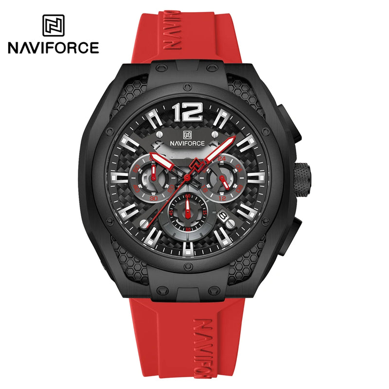 NAVIFORCE Relógio Masculino Quartzo Cronógrafo Data Automática Luminoso