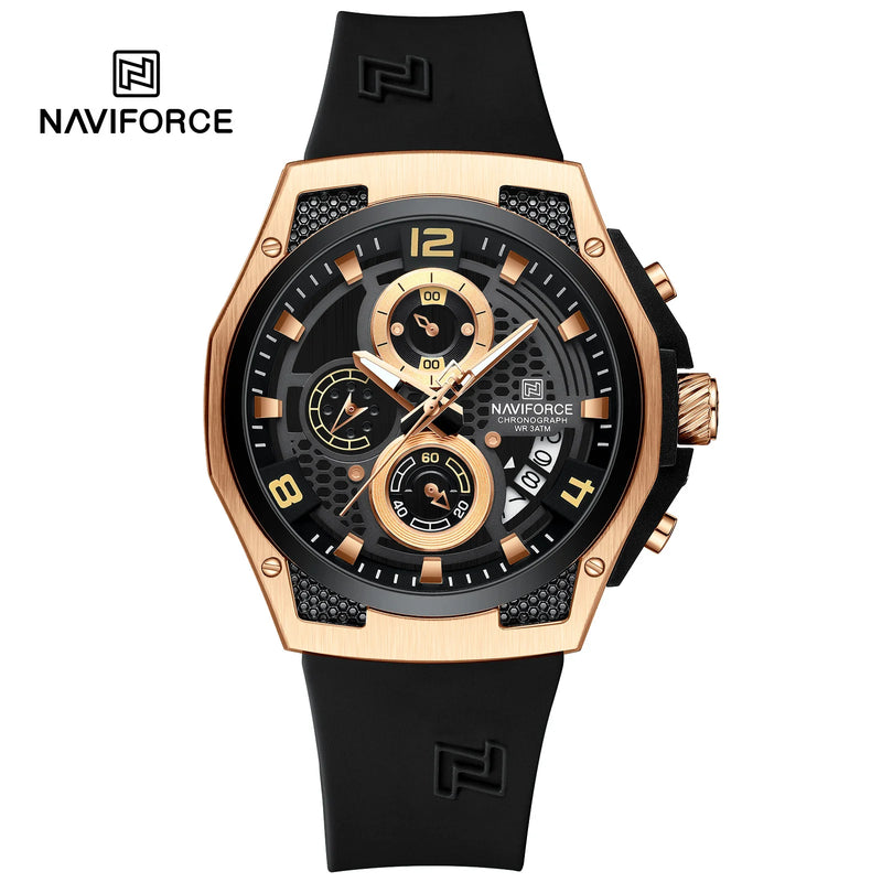 NAVIFORCE Relógio militar masculino de quartzo à prova d'água