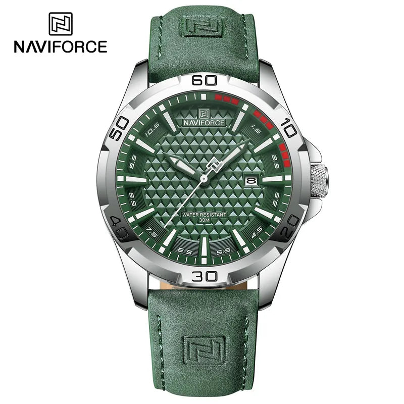 NAVIFORCE Relógio Esportivo Pulseira de Couro Quartzo Data