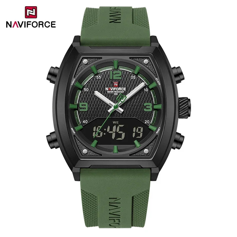 NAVIFORCE Relógio Militar esportivo analógico duplo horário