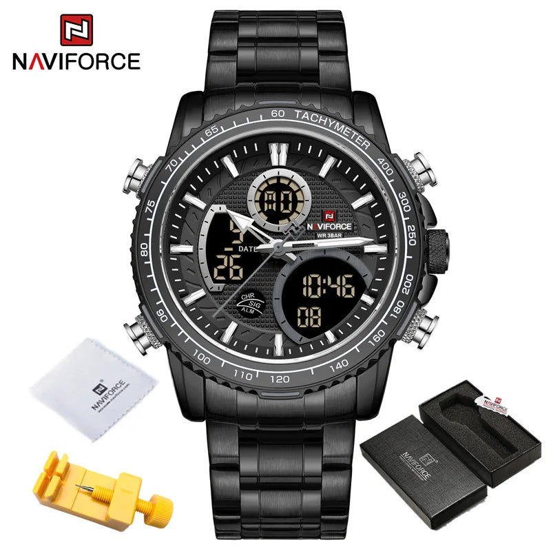 NAVIFORCE Moda Masculina Relógio de Luxo Marca Esportiva Cronógrafo Quartzo