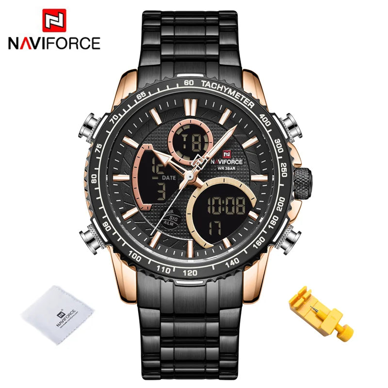 NAVIFORCE Moda Masculina Relógio de Luxo Marca Esportiva Cronógrafo Quartzo