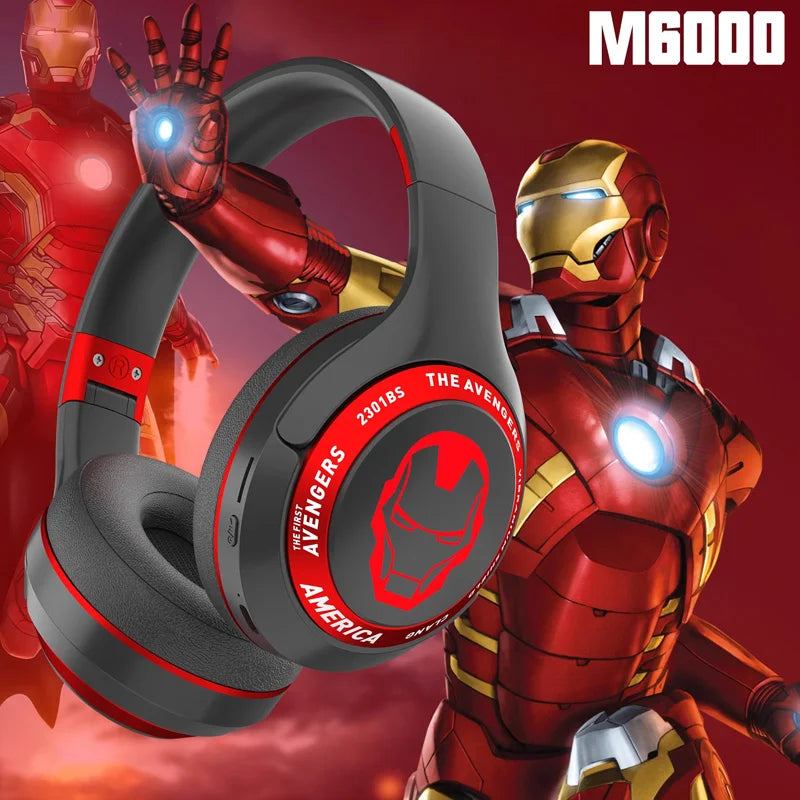 Fone de ouvido sem fio Bluetooth Dobrável Marvel Spider Man Gaming