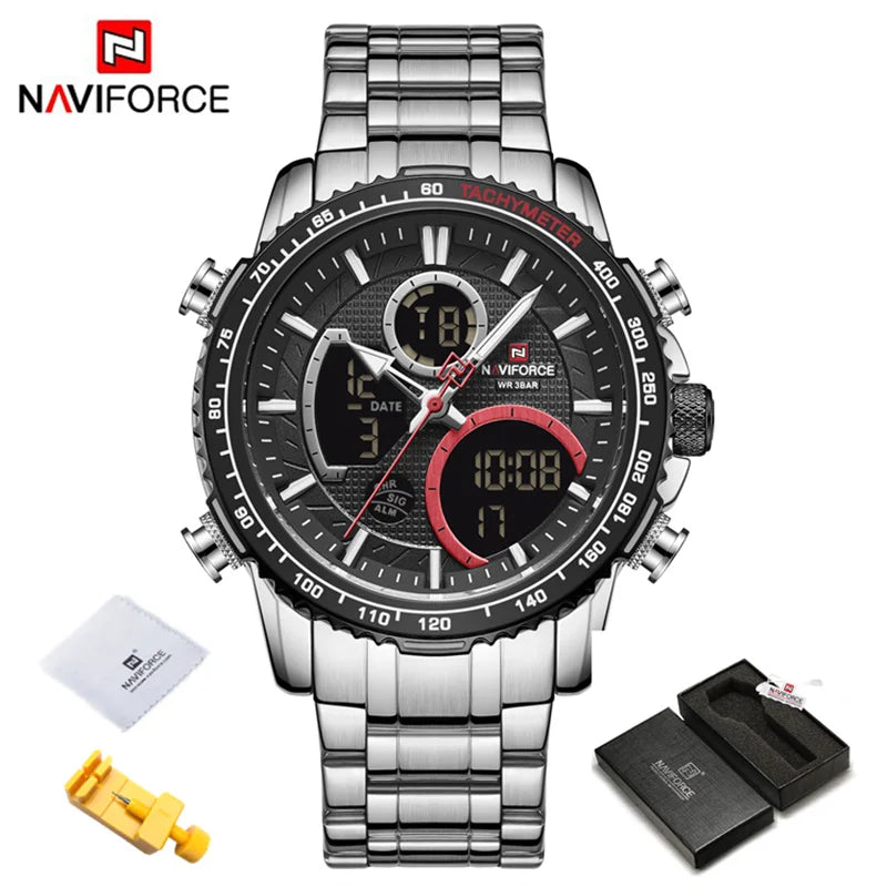 NAVIFORCE Moda Masculina Relógio de Luxo Marca Esportiva Cronógrafo Quartzo