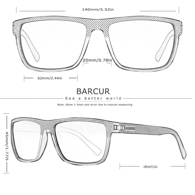 Óculos de Sol Esportivo Polarizado BARCUR Proteção UVAB