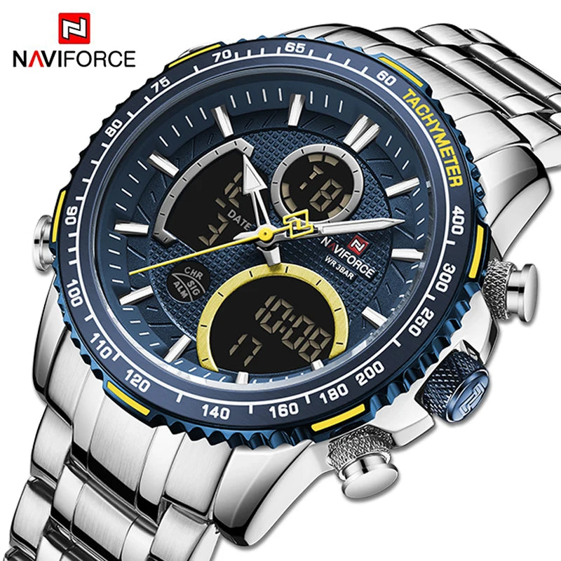 NAVIFORCE Moda Masculina Relógio de Luxo Marca Esportiva Cronógrafo Quartzo