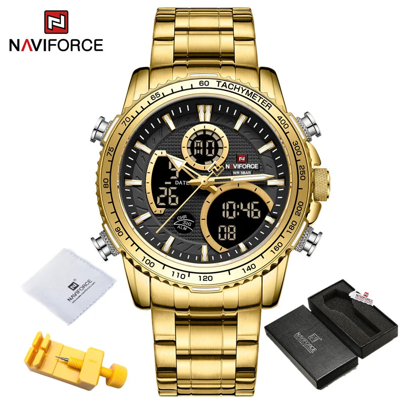 NAVIFORCE Moda Masculina Relógio de Luxo Marca Esportiva Cronógrafo Quartzo