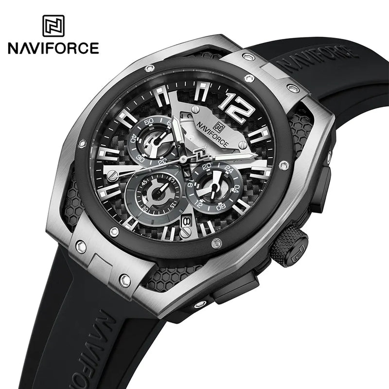 NAVIFORCE Relógio Masculino Quartzo Cronógrafo Data Automática Luminoso