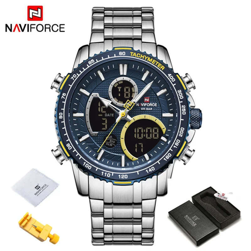 NAVIFORCE Moda Masculina Relógio de Luxo Marca Esportiva Cronógrafo Quartzo