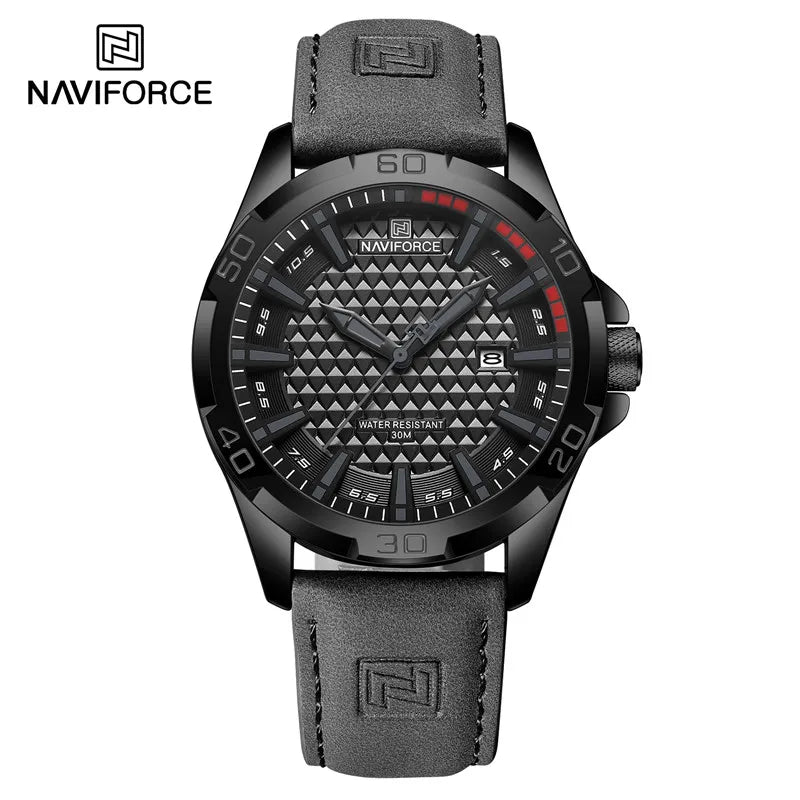 NAVIFORCE Relógio Esportivo Pulseira de Couro Quartzo Data