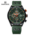 Relógio Casual Masculino NAVIFORCE Moda Luxo Pulseira de Couro Genuíno