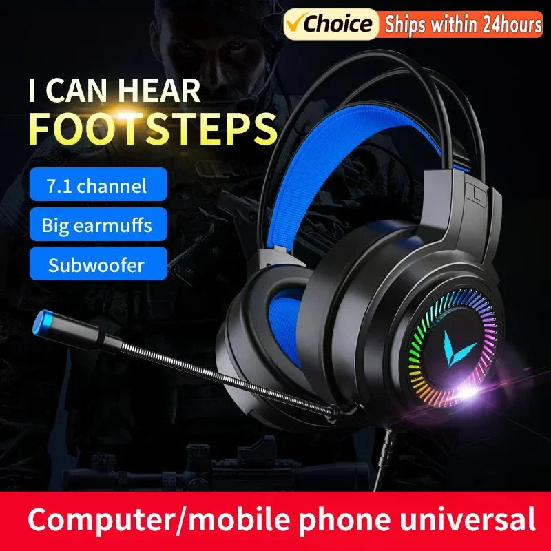 Fone de ouvido G58 G60 Gaming Headset 7.1 com microfone LED